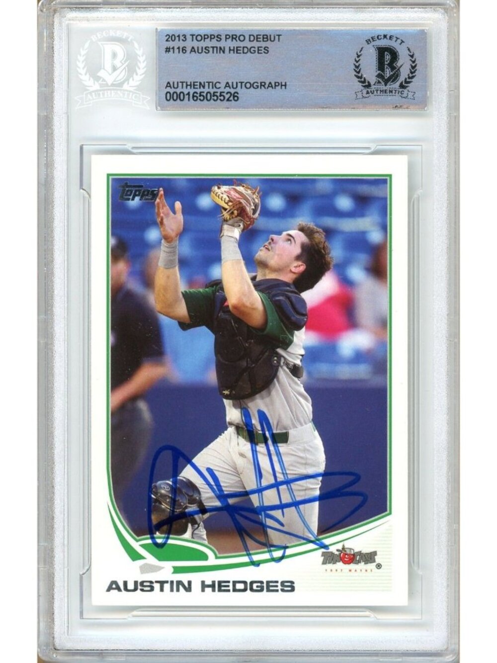 Austin Hedges Signed 2013 Topps Pro Debut #116 Minor League Card Beckett BAS
